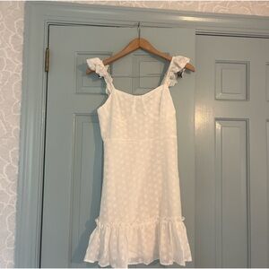 White Ruffle Mini Dress
